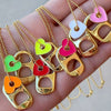 Alloy Love Pendant Necklace With Oil Drop Design And Heart Shape For Women