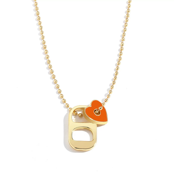Alloy Love Pendant Necklace With Oil Drop Design And Heart Shape For Women