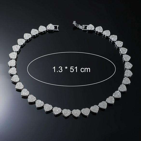Alloy Love Shape Diamond Hip Hop Style Men's Cuban Chain Jewelry