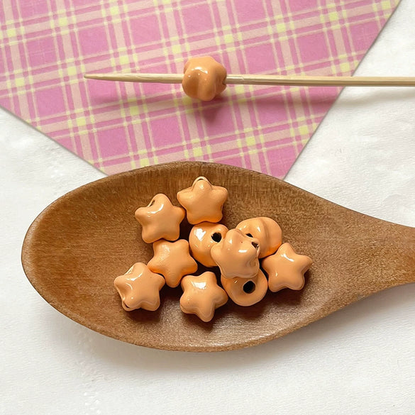 Alloy Macaron Color Fat Star Loose Beads For Diy Handmade Bracelet Necklace And Beaded Mobile Phone Chain With Dripping Oil Design