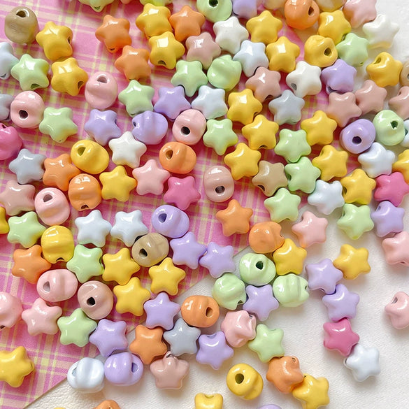 Alloy Macaron Color Fat Star Loose Beads For Diy Handmade Bracelet Necklace And Beaded Mobile Phone Chain With Dripping Oil Design