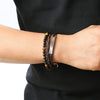 Alloy Magnet Buckle Handwoven Geometric Bracelet For Men And Women