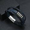 Alloy Magnet Buckle Leather Rope Handmade Geometric Vintage Bracelet For Men