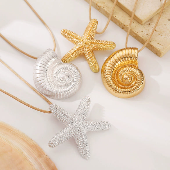 Alloy Marine Animal Clavicle Chain Necklace With Electroplating Design