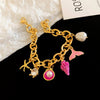 Alloy Marine Animal Geometric Style Electroplated Bracelet For Women