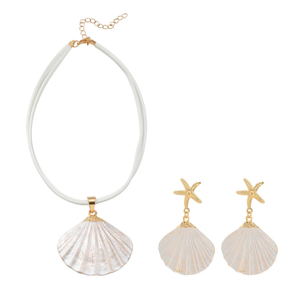 Alloy Marine Life Pattern Fashion Minimalist Women's Necklace Earrings Set With Electroplating