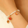 Alloy Marine Life Starfish Shell Pendant Necklace And Bracelet Set With Electroplating For Women