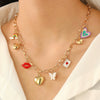 Alloy Marine Life Starfish Shell Pendant Necklace And Bracelet Set With Electroplating For Women
