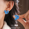 Alloy Medieval Vintage Flower Geometric Dripping Oil Earrings For Women