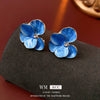 Alloy Medieval Vintage Flower Geometric Dripping Oil Earrings For Women