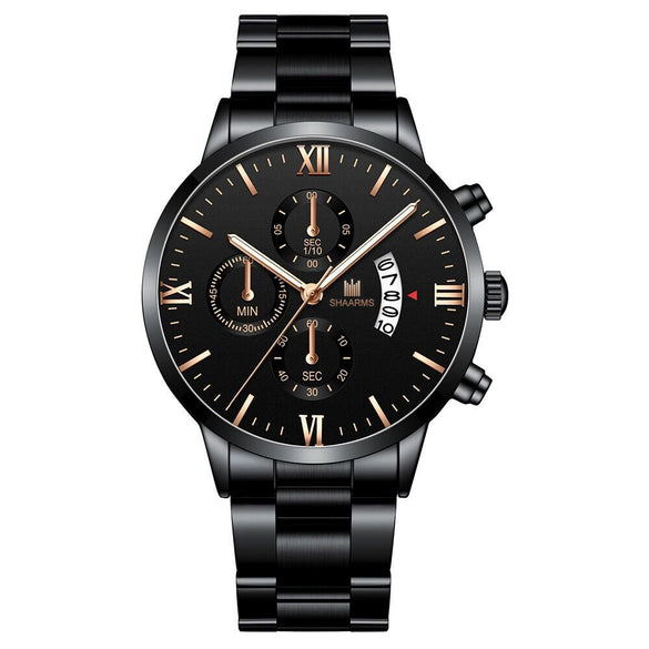 Alloy Men's Business Style Round Dial Quartz Watch