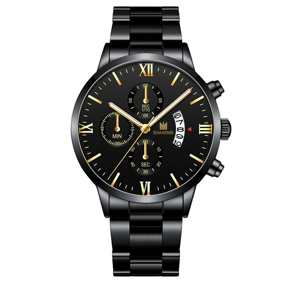 Alloy Men's Business Style Round Dial Quartz Watch