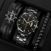 Alloy Men's Business Style Round Dial Quartz Watch