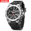 Alloy Men's Electronic Sports Watch Colorful Gradient Round Dial Stainless Steel Clasp Plexiglass Mirror Luminous Waterproof