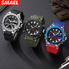 Alloy Men's Electronic Sports Watch Colorful Gradient Round Dial Stainless Steel Clasp Plexiglass Mirror Luminous Waterproof