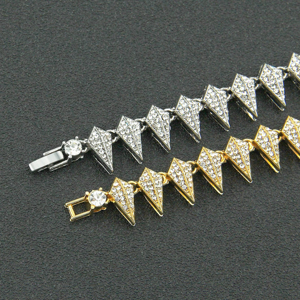 Alloy Men's Hiphop Style Geometric Diamond Stitching Bracelet Jewelry