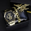Alloy Men's Sport Quartz Watch With Eagle Pendant And Stainless Steel Buckle