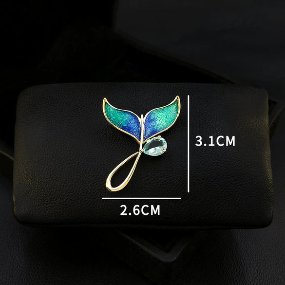 Alloy Mermaid Tears Brooch Electroplated Men's And Women's Accessories