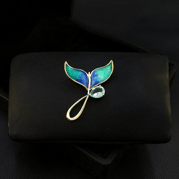 Alloy Mermaid Tears Brooch Electroplated Men's And Women's Accessories