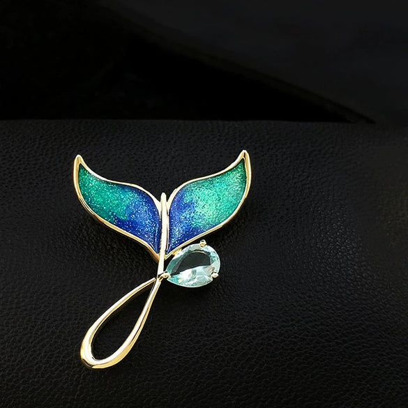 Alloy Mermaid Tears Brooch Electroplated Men's And Women's Accessories
