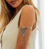 Alloy Metal Arm Chain Jewelry Punk Retro Geometric Dream Catcher Leaf Tassel Open Bracelet With Electroplating