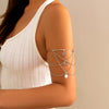 Alloy Metal Chain Imitation Pearl Arm Bracelet Starshaped Electroplated For Women