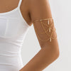 Alloy Metal Chain Imitation Pearl Arm Bracelet Starshaped Electroplated For Women
