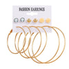 Alloy Metal Circle Chain Earrings Set Geometric Style Electroplated Stainless Steel Ear Needle