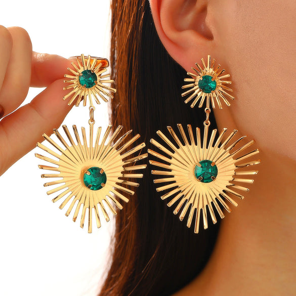 Alloy Metal Geometric Style Electroplated Women's Earrings