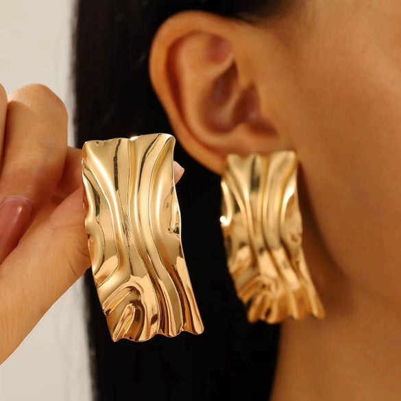 Alloy Metal Geometric Style Electroplated Women's Earrings
