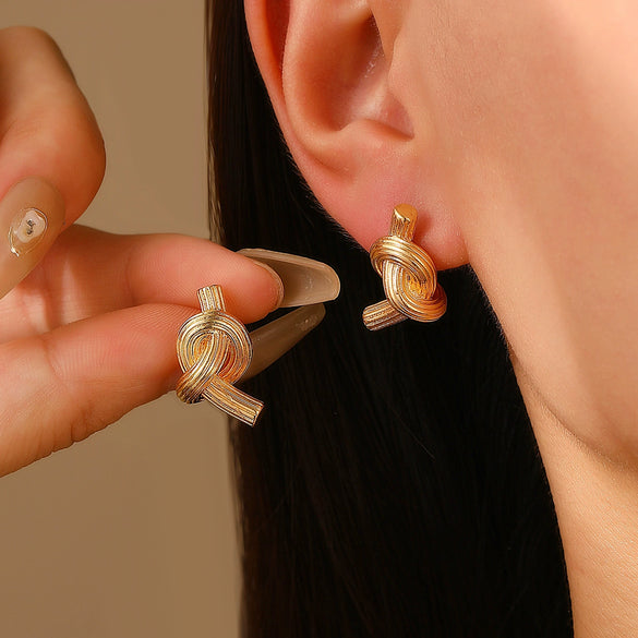 Alloy Metal Geometric Style Electroplated Women's Earrings