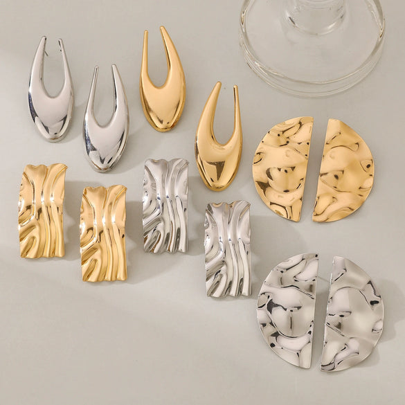 Alloy Metal Geometric Style Electroplated Women's Earrings
