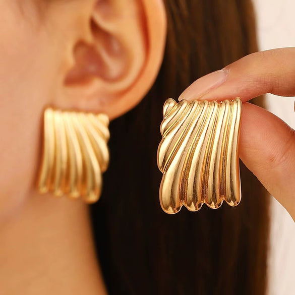Alloy Metal Geometric Style Electroplated Women's Earrings