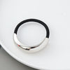Alloy Metal Punk Style Semicircle Round Tube Elastic Hair Rope With Electroplating Treatment