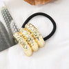 Alloy Metal Punk Style Semicircle Round Tube Elastic Hair Rope With Electroplating Treatment