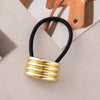 Alloy Metal Punk Style Semicircle Round Tube Elastic Hair Rope With Electroplating Treatment