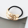 Alloy Metal Punk Style Semicircle Round Tube Elastic Hair Rope With Electroplating Treatment