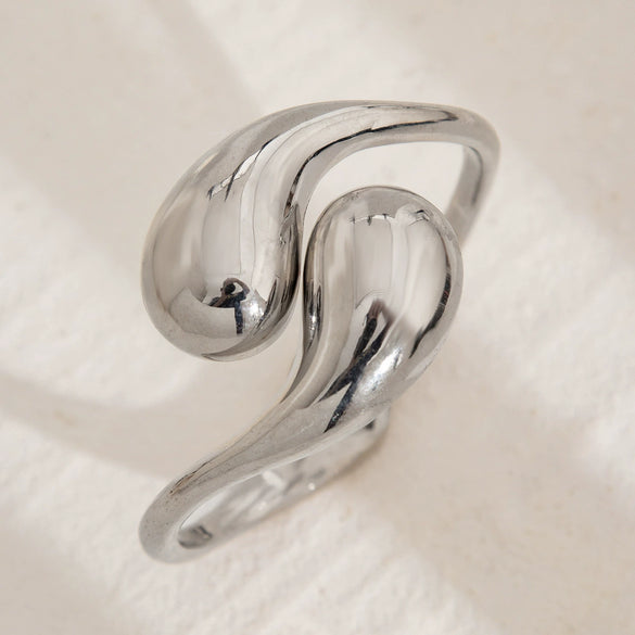 Alloy Metal Smooth Water Drop Hug Bracelet With Geometric Style And Electroplating Process For Women