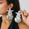 Alloy Metal Starfish Scallop Conch Pendant Women's Necklace Electroplating