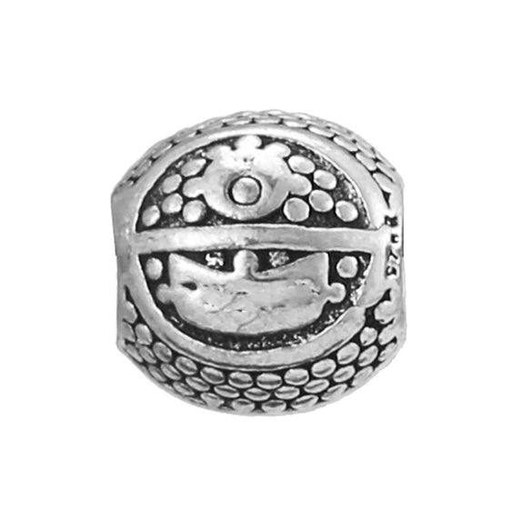 Alloy Metal Totem Pattern Round Beads Electroplated Crown Bracelet Jewelry Accessories