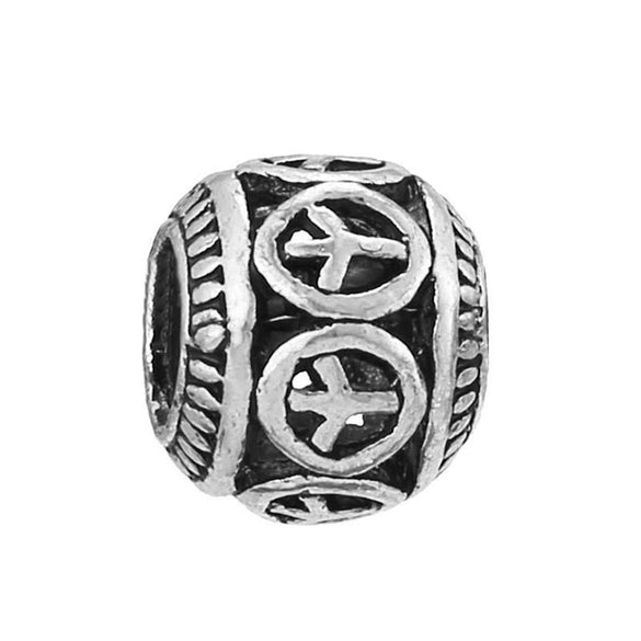 Alloy Metal Totem Pattern Round Beads Electroplated Crown Bracelet Jewelry Accessories