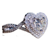 Alloy Micro Inlaid Heart Shaped Zircon Ring Electroplated Minimalist Geometric Women's Engagement Jewelry