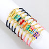 Alloy Microinlaid Zircon Candy Hexagon Drop Devil Eye Punk Retro Geometric Unisex Bracelet With Electroplating