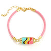 Alloy Microinlaid Zircon Candy Hexagon Drop Devil Eye Punk Retro Geometric Unisex Bracelet With Electroplating