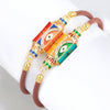 Alloy Microinlaid Zircon Candy Hexagon Drop Devil Eye Punk Retro Geometric Unisex Bracelet With Electroplating