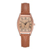Alloy Mineral Reinforced Mirror Casual Barrel Shape Women's Waterproof Quartz Watch With Imitation Leather Strap