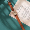Alloy Mineral Reinforced Mirror Casual Barrel Shape Women's Waterproof Quartz Watch With Imitation Leather Strap
