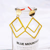 Alloy Minimalist Hollow Square Diy Handmade Jewelry Accessories Pendant Earrings With Baking Paint
