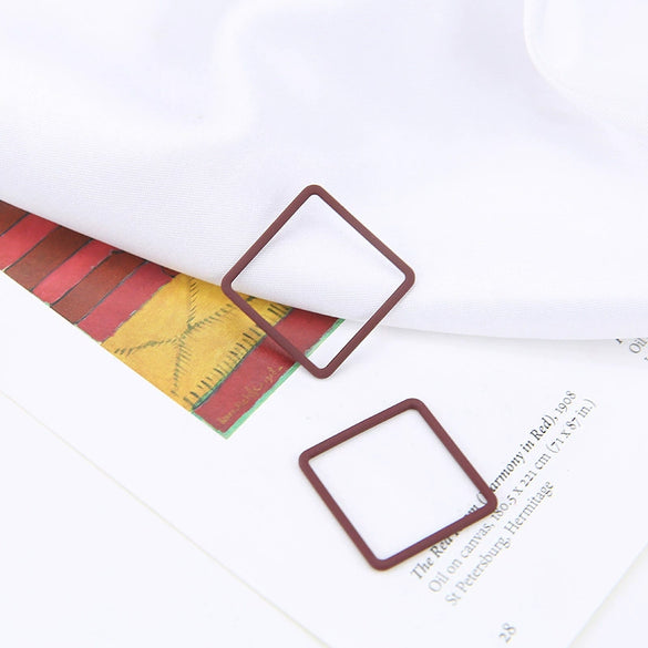 Alloy Minimalist Hollow Square Diy Handmade Jewelry Accessories Pendant Earrings With Baking Paint