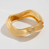 Alloy Minimalist Irregular Opening Bracelet With Electroplating